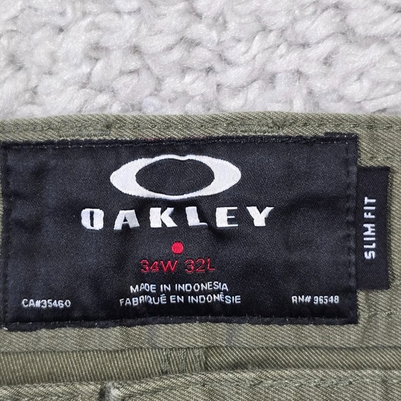 Oakley Pants Men 34x32 Green Slim Fit Straight Leg Cotton Skate Outdoor Causal - Picture 3 of 11